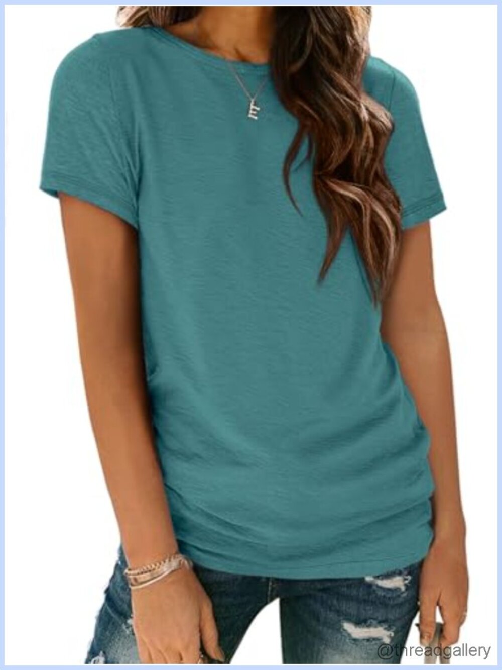 Womens Basic Crewneck Short Sleeve T-Shirt Lightweight Summer Top